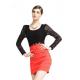 Polyester Cotton Short Flared Dresses Knitted For Office Ladies