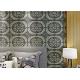 Waterproof Circle Retro Vintage Wallcovering / 0.53*10M Black Bedroom Wallpaper