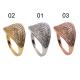 Wholesale 925 Sterling Silver Jewellery  - Thumb Ring With Silver / Gold / Rose Gold Colors