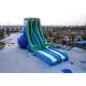 Green And Blue  Dry and Wet Slides , Inflatable Drop Kick Slide With Double Lanes For Resort And Event