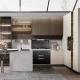 Modern Wooden Open Hotel Kitchen Cabinets Sets Quartz Counter