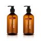 500ML Amber Color PET PCR Plastic Pump Bottle For Hair Care Shampoo