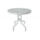 Outdoor Steel Round Tempered Glass Table Rustproof