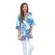 Women Fasion Floral Printed  3/4 Sleeve Shirt Loose Casual Tops