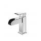 Bathroom Sink Faucet Deck Mount Single Lever Waterfall Basin Mixer Tap LED， Single Hole, Chrome