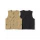                  Vintage Fall Fashion Multi Pocket Solid Casual Cargo Sleeveless Vest             