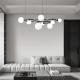 Modern Luxury Simple Glass Ball Ring Chandelier LED Bedroom Copper Living Room Decorative Pendant