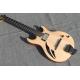 High-grade customized jazz six-string electric guitar double knife hole half-hollow electric guitar in wood color