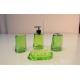 Acrylic 4pcs Transparent Green Plastic Bathroom Sets Eco friendly Soap Dish