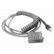 3M Coiled Custom Barcode Scanner Cable / Symbol RS232 Cable Gray Color