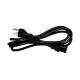 Home Application Black Extension Cord , Laptop Power Cord PVC Copper Material