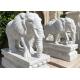 White Marble Elephant Statues Life Size Animal Sculpture Natural Stone Garden Decoration