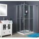 Corner Hinge Classic Sliding Shower Enclosure Clear Fixed Two Glass Door 6mm