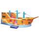 Inflatable animal printed Boat bouncers and orange color Inflatable Boat Shape Castle for sale