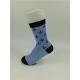 Black Pattern Kids All Cotton Socks , Knitted Anti Bacterial Thick Cotton Socks For Children