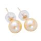 AAA Round 6.5mm Natural Freshwater Pearl 18K Yellow Gold Earrings(E20180102)