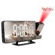 LED Digital Temp And Humidity Meter With Radio And Digital Projection Alarm Clock Black And Silver