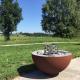 1000mm Outdoor Corten Steel Fire Pit BBQ With Customized Grill Ring