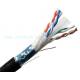 High Speed Cat5e Shielded Outdoor Cable 0.5mm Copper Pass Fluke Black