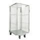 Zinc Chrome Warehouse Cage Trolley , Heavy Duty Cage Trolley Adjustable