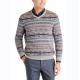 Soft Floating V Neck Pullover Sweater , Winter Jacquard Christmas Sweater