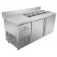 Slotted SS304 Salad Bar Commercial Restaurant Refrigerator Freezer With 2 Doors