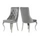Grey Fabric SS Dining Chairs Modern Sliver For Upscale Hotel Restaurants