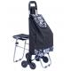 Stair Climbing Rolling Shopping Trolley Dolly Multipurpose Laundry Utility Cart with Seat-outdoor chair bag