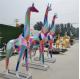 FRP Colorful Giraffe Sculpture To Figure Custom 300CM