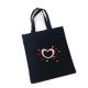 15KG Carry 12oz Black Reusable Grocery Cotton Tote Bags