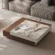Oak Wood Coffee Table Ceramic Top Square Coffee Table With Drawers