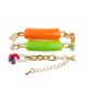 Bamboo Bar Beads Gold Chain Handmade Bracelet Colorful For Independence Day