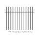Garrison Fence 3 Rails Stright crimped Spear ,Bottom Flush Rails 1800mm x 3000mm stain black dupont powder