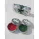 2PK Red & Green scented & assorted tin candle with printed label and packed into clear  box