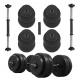 vinyl adjustable dumbbells, vinyl adjustable dumbbell set with barbell link, vinyl adjustable weights