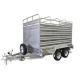 Galvanized Stock Crate 9x5 Tandem Trailer With Cage For Cattle Transport