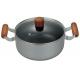 Eco Friendly Stamped Nonstick Sauce Pot With Wooden Handle