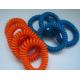Hand wrist coil spiral stretchable band key chain coils solid orange blue custom colors