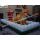 Commercial Inflatable Christmas Decorations Santa With Deer For Shop