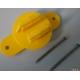 yellow HDPE Wood Post Insulator with two nails  for Electric Fencing System