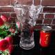 24CM Tall Leaf pattern vase high Clear glass vases China wholesale supplier