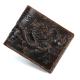 Oil Wax Dragon Front Pocket Bifold Handcrafted Genuine Leather Wallet