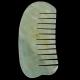 Multi-Function Jade Gua Sha Hair Comb Green Jade Face Scrapper for Scalp Rejuvenation