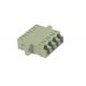 LC Quad Multimode Fiber Optic Adapter with Flange for High Density Patch Panel