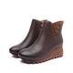 S318 Autumn And Winter Handmade Leather Retro Ethnic Style Slope With Thick-Soled Short Boots Simple And Versatile Women