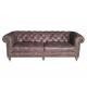 Vintage Leather Distressed Chesterfield Deconstructed Sofa