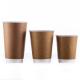 Kraft Paper Double Wall Hot Coffee Cups , Personalised Paper Cups Customized