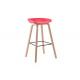 Yellow Red Kitchen Tall Bar Stool Chair Wooden Legs 24 Inch