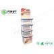 OEM Paper Shelf Stand Recyclable Cardboard Floor Display Shelf Rack Customized Printing