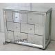 Full Mirrored Tall Chest Of Drawers , Glass Silver Mirrored Chest Of Drawers